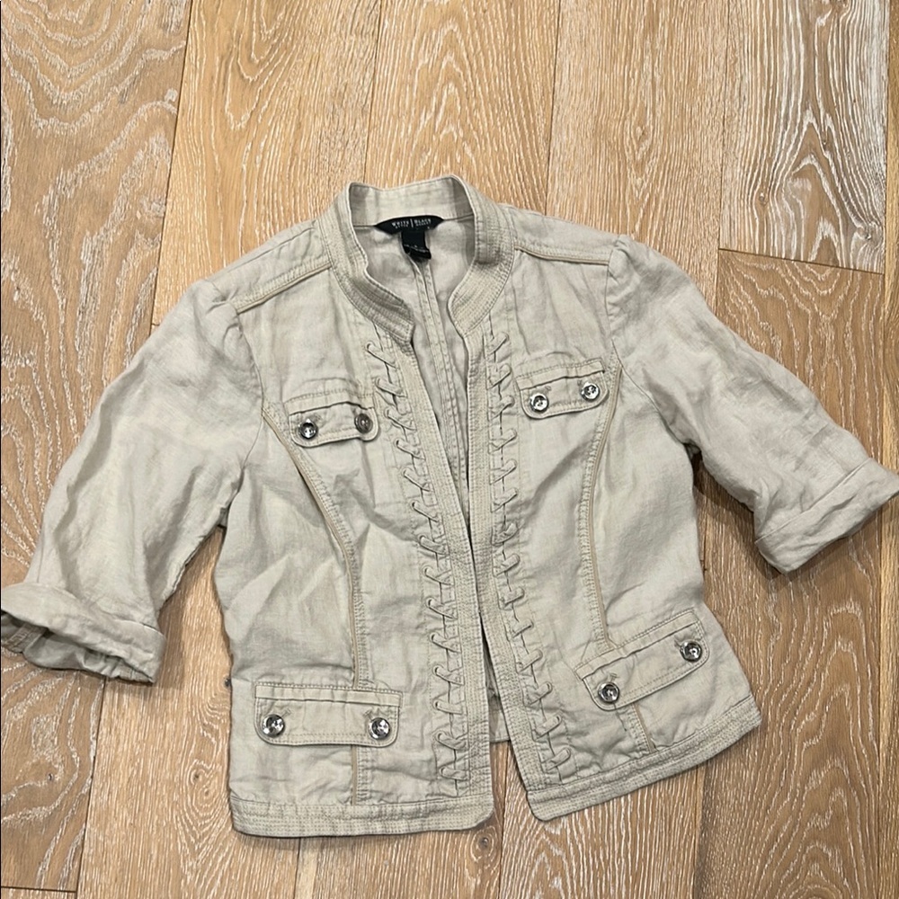 White House Black Market Linen Jacket